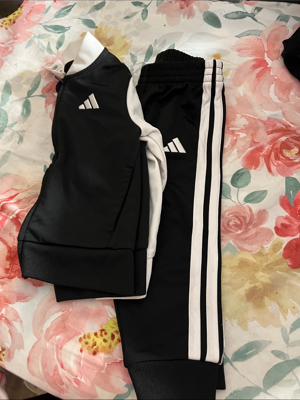 adidas Kids Black and White Sweatpants & Jacket Set